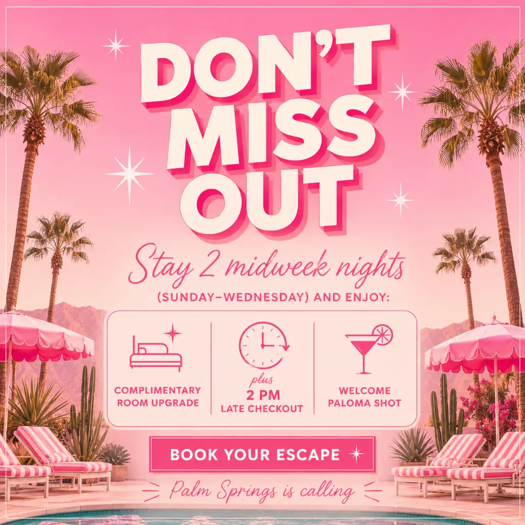 Mid week two night stay free upgrade